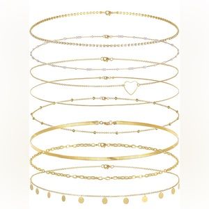 NWT 8Pcs Waist Belly Chain 18K Gold Plated